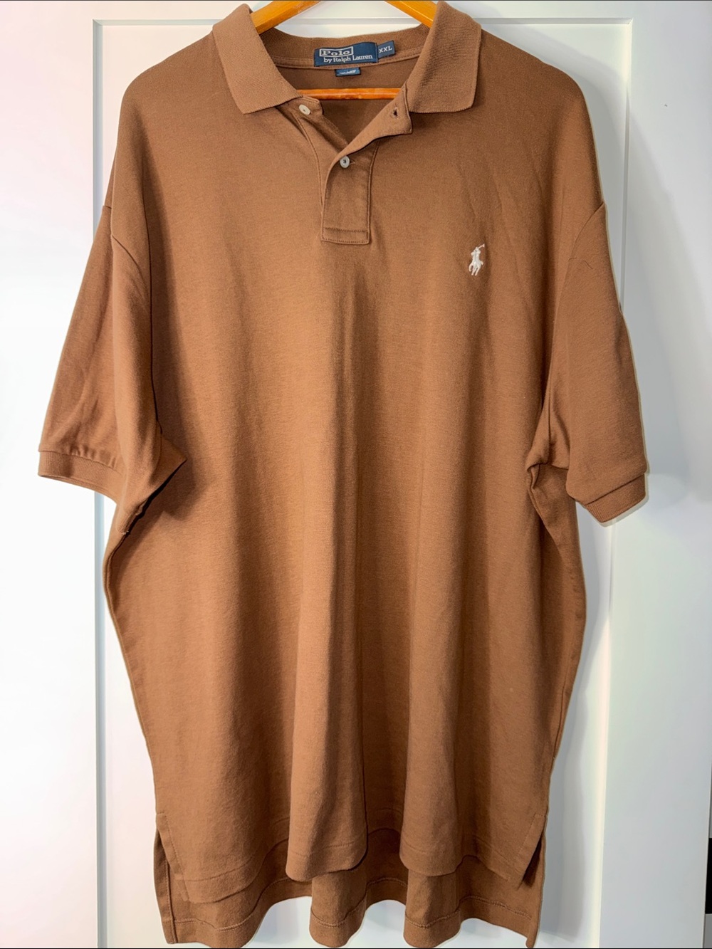Vintage Ralph Lauren Brown Mens Polo with Embroidered Pony size XXL